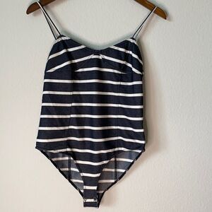Forever 21 Striped Cotton Bodysuit Large
